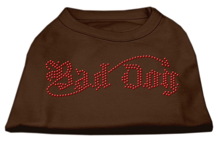 Bad Dog Rhinestone Shirts Brown XS